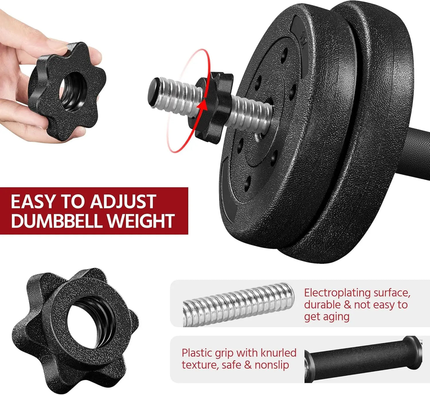 Dumbbell Set 66Lb For Home Gym Strength Training Gear