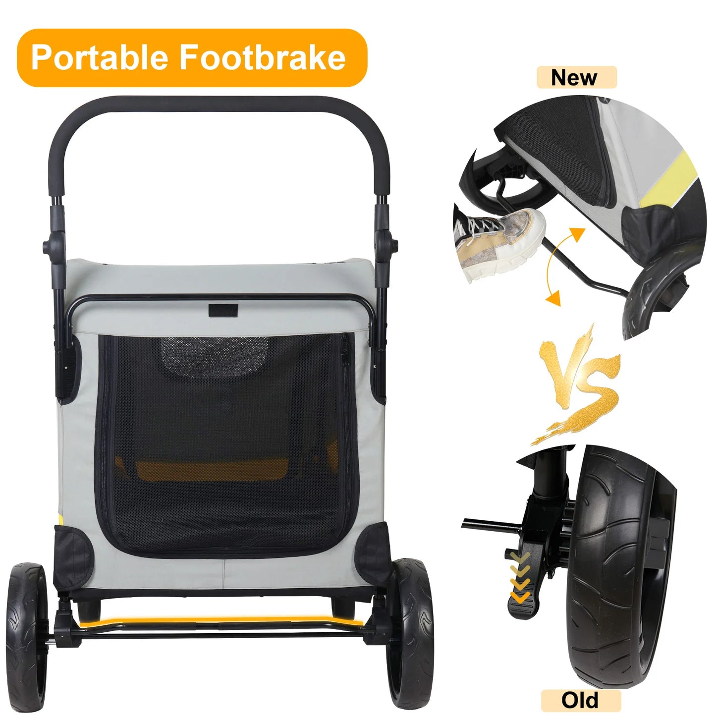 Premium Dog Stroller Pram by NoEnName for All Breeds