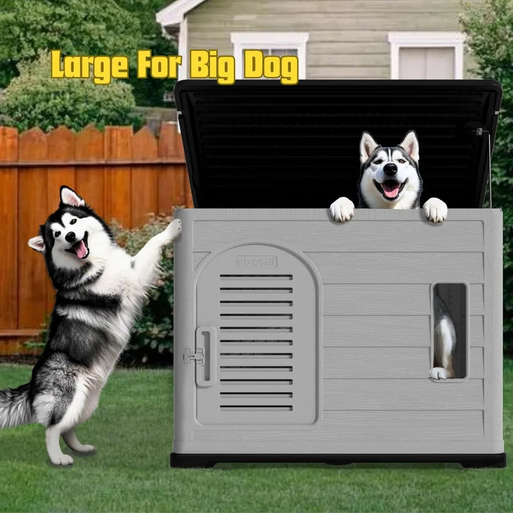 MKDK Large Durable Plastic Dog House for Big Dogs