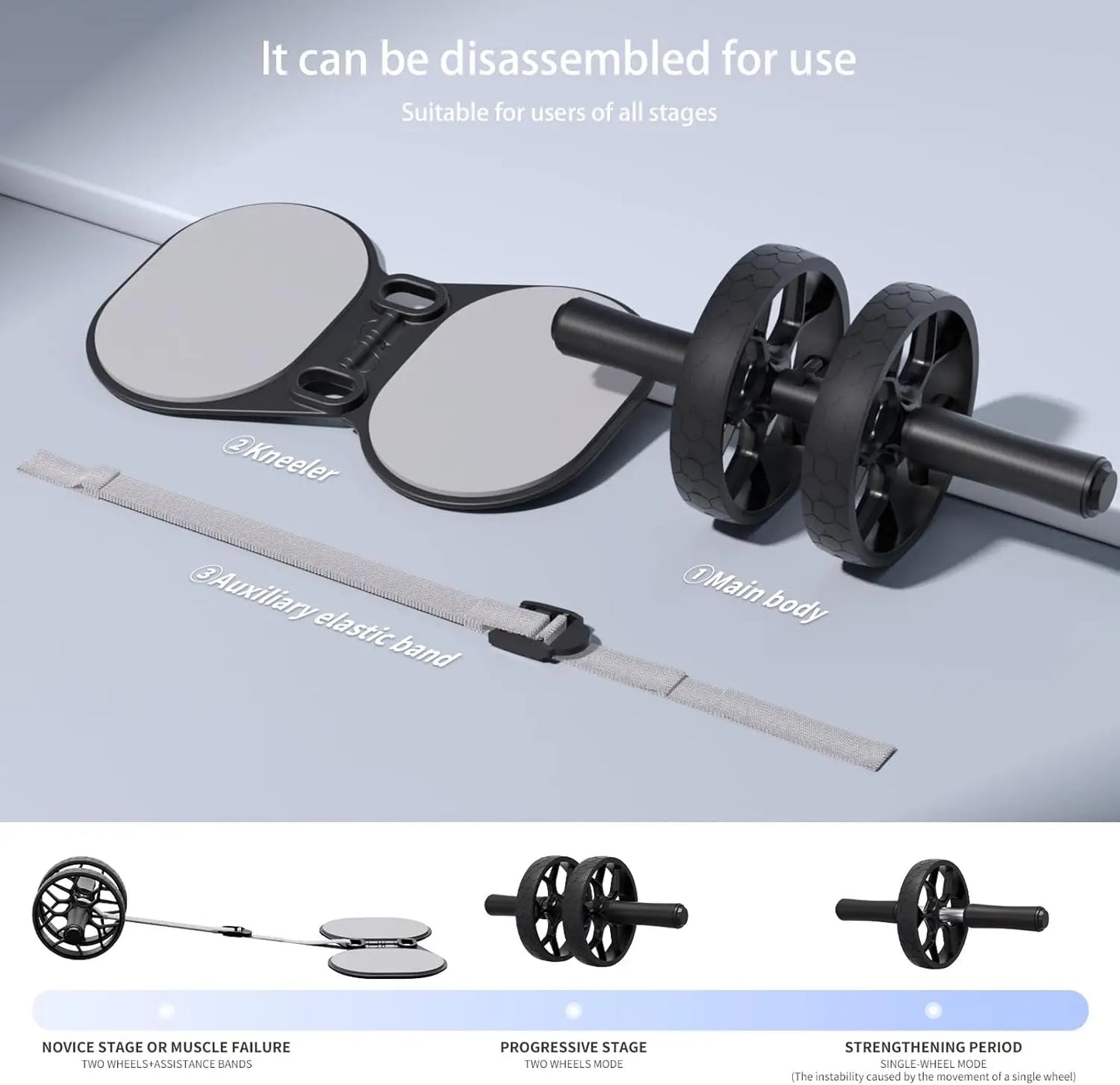 Ab Roller Wheel with Adjustable Resistance for All Levels
