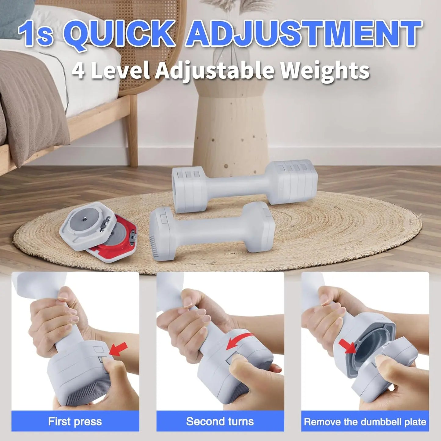 Four In One Adjustable Dumbbells Set For Home Gym Gear