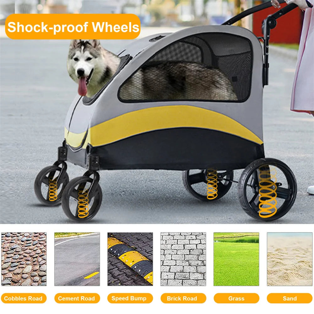 Premium Dog Stroller Pram by NoEnName for All Breeds