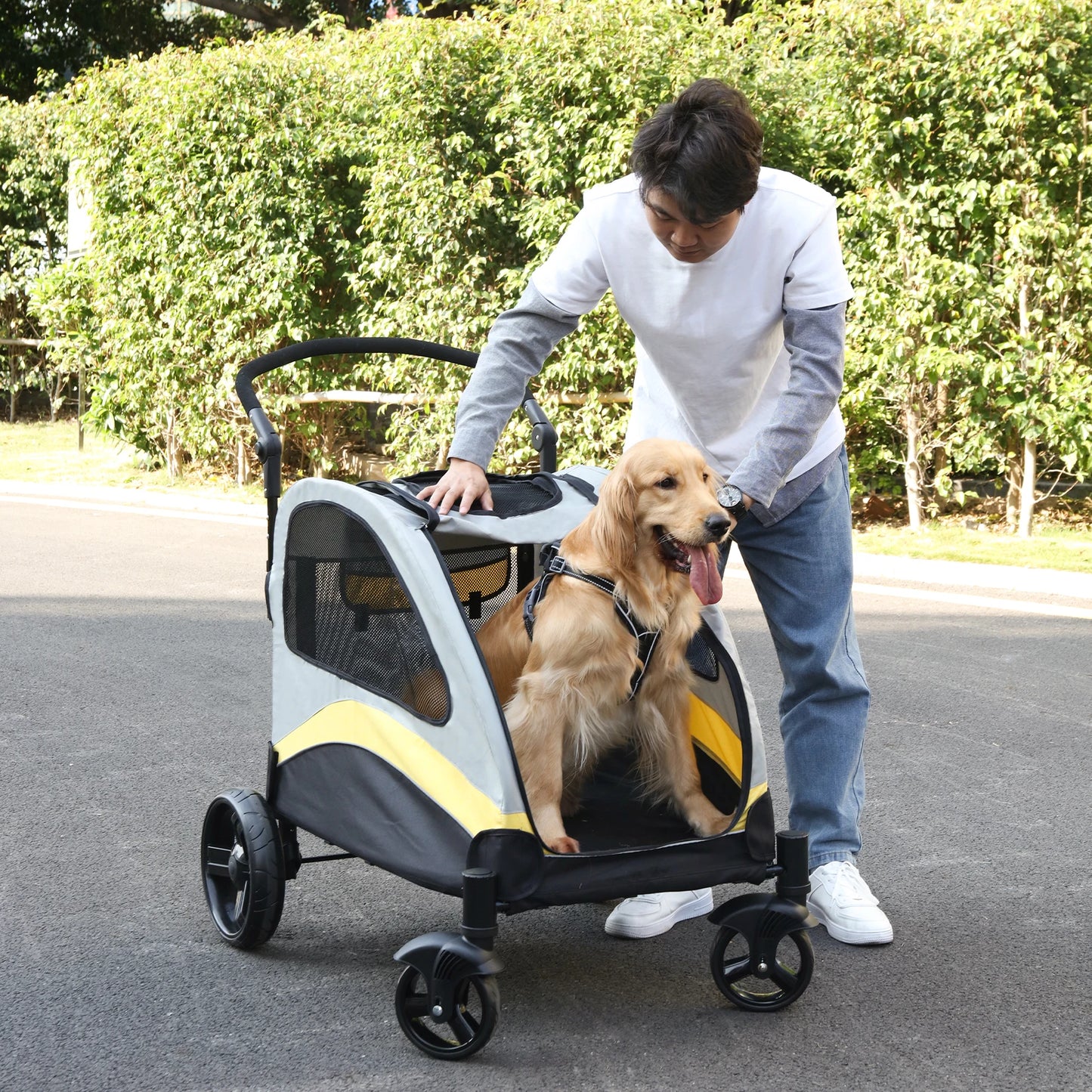 Dog Stroller Ultra Large 4 Wheels Pet Jogger Wagon