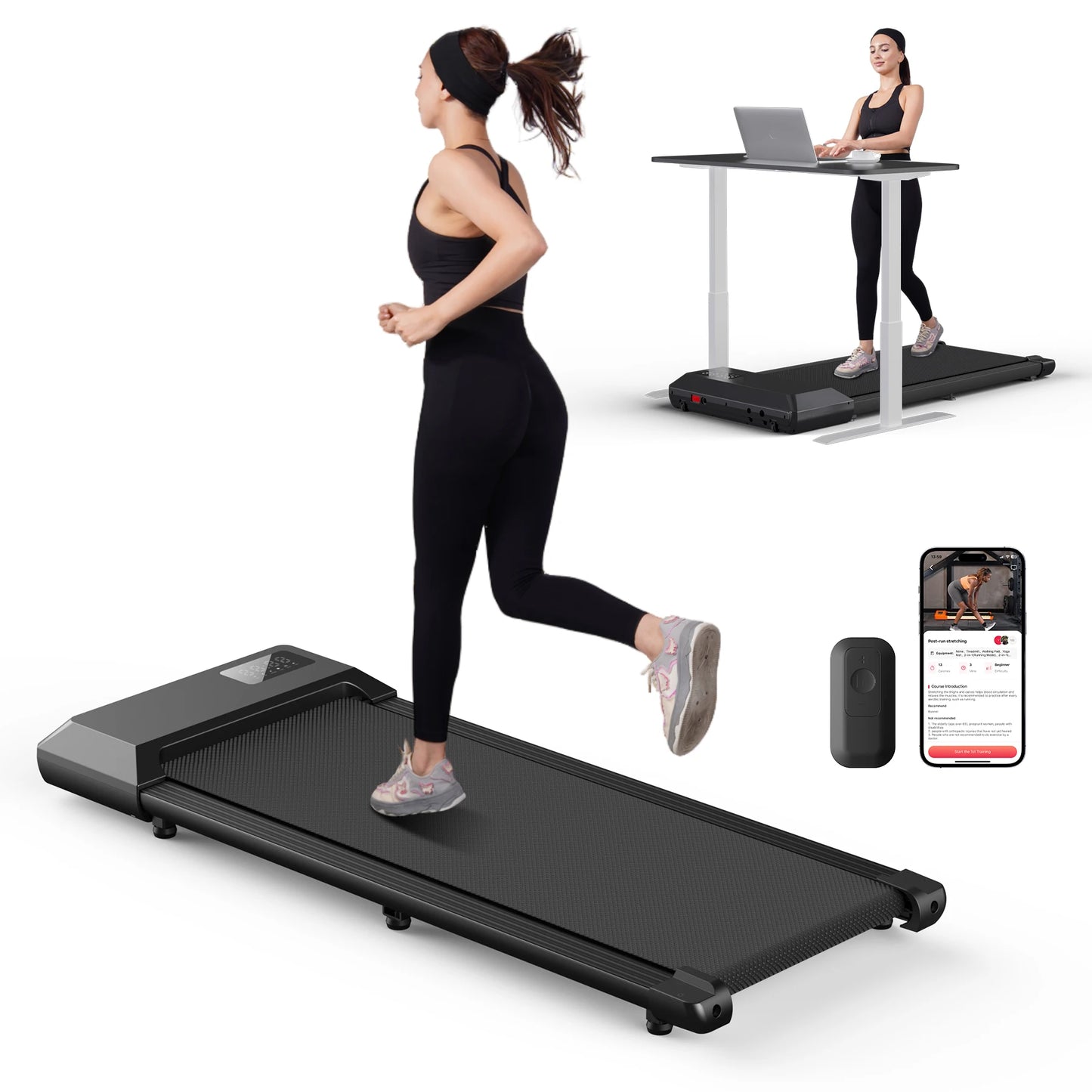 Superun Under Desk Treadmill For Home Office With App