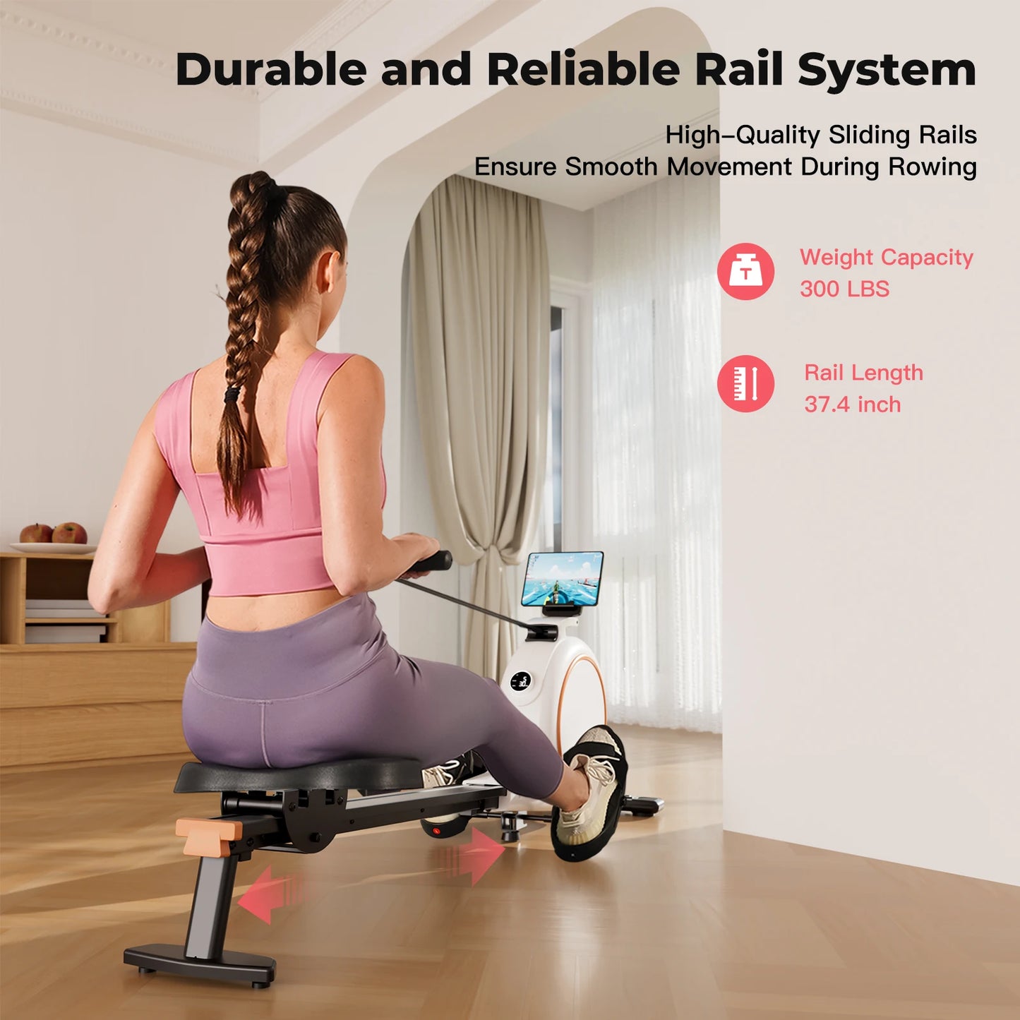 Flywheel 32 Level Rowing Machine With LED Monitor Fitness