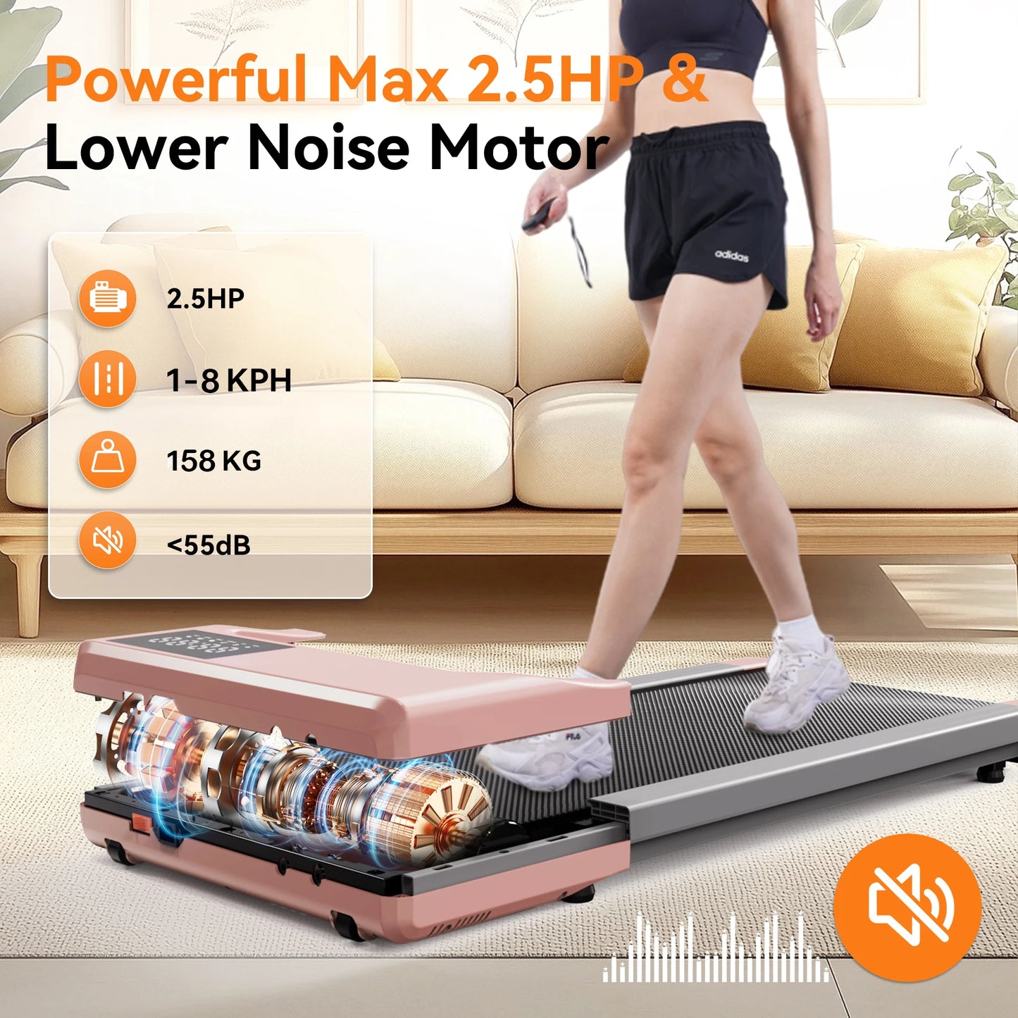 Superun Under Desk Treadmill For Home Office With App