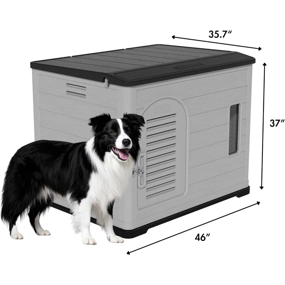 MKDK Large Durable Plastic Dog House for Big Dogs