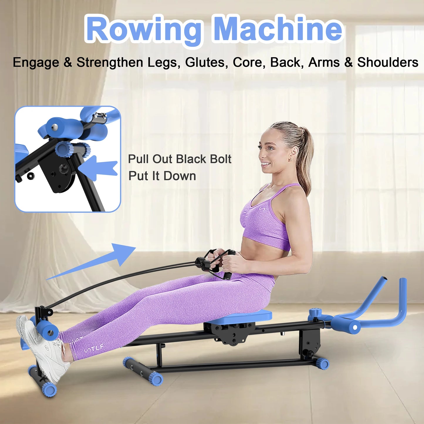 Exerciser 4-In-1 Ab Workout Machine Rowing Leg Press