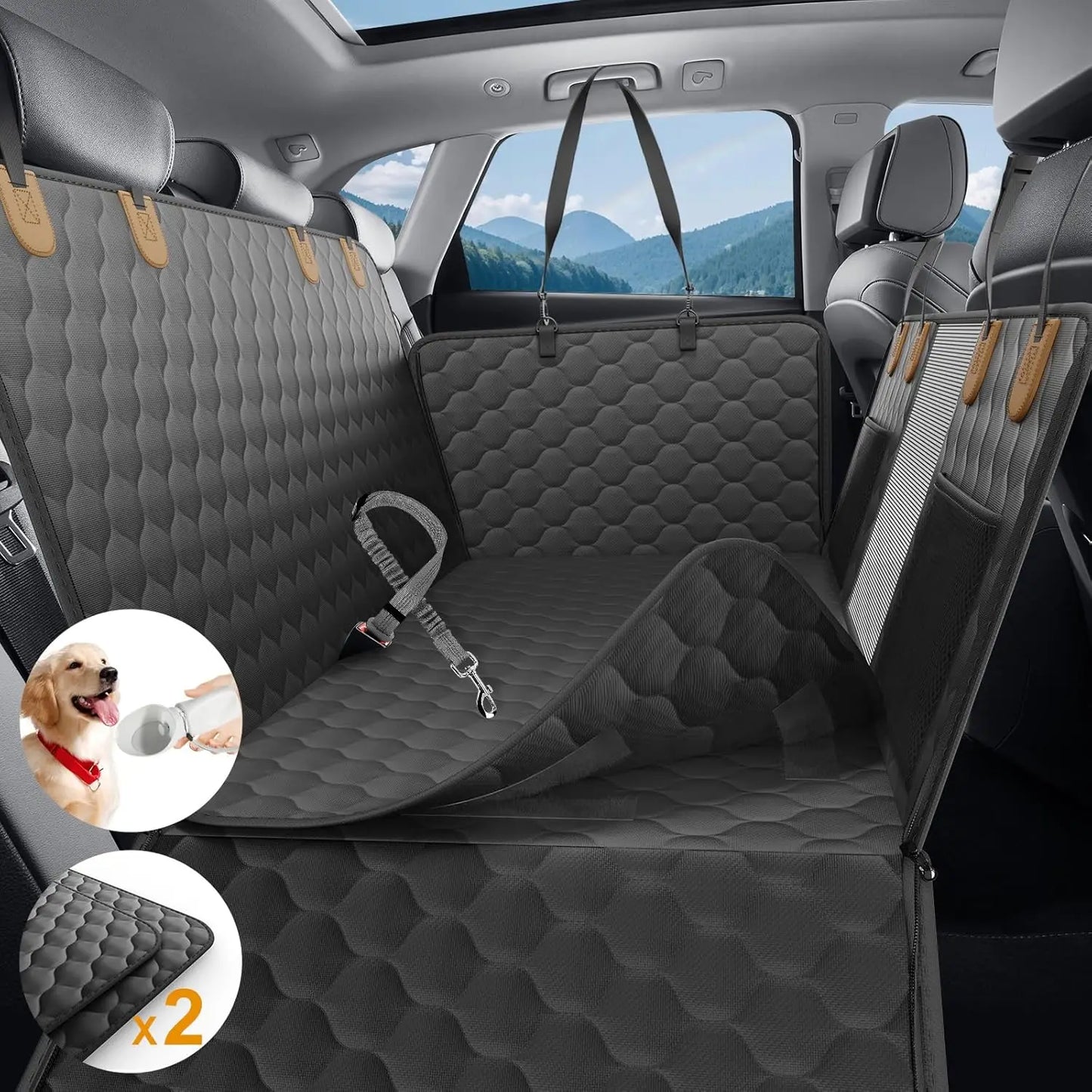 Wedyvko Waterproof Pet Travel Hammock Car Seat Protector