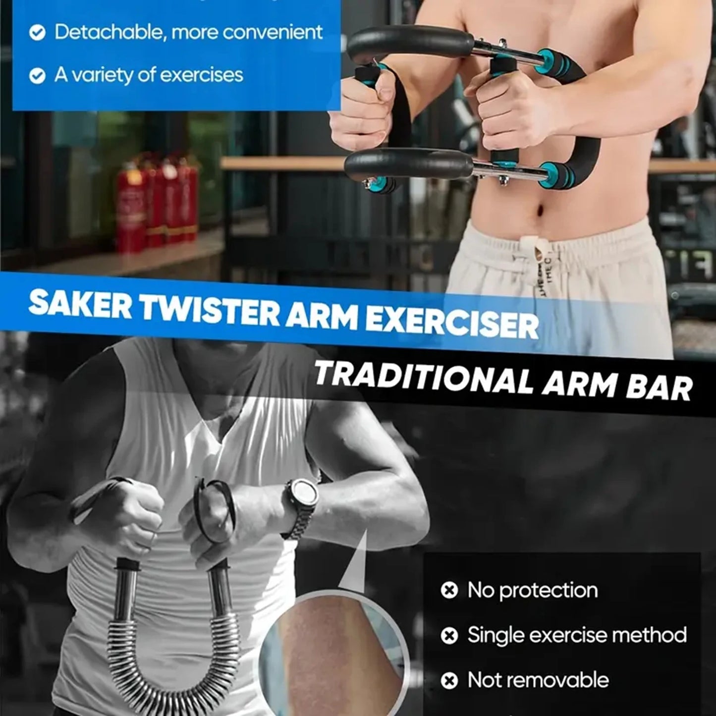U Shape Hand Gripper Arm Trainer for Home Workouts