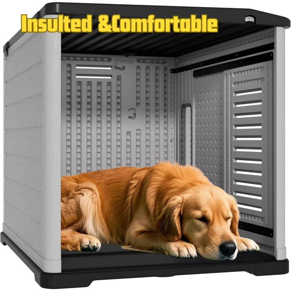 MKDK Large Durable Plastic Dog House for Big Dogs