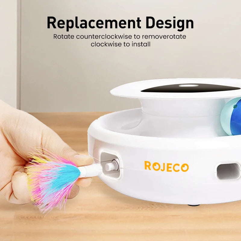 ROJECO 2 in 1 Smart Cat Toy Interactive Fun Ball Set