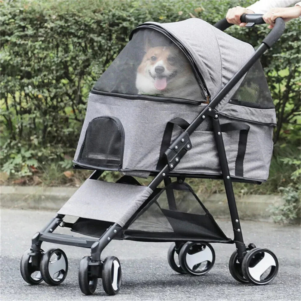 Foldable Pet Dog Stroller by NoEnName for Easy Travel