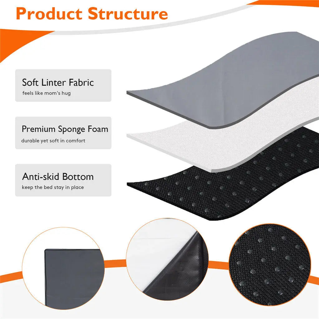 Orthopedic Memory Foam Dog Bed with Washable Cover