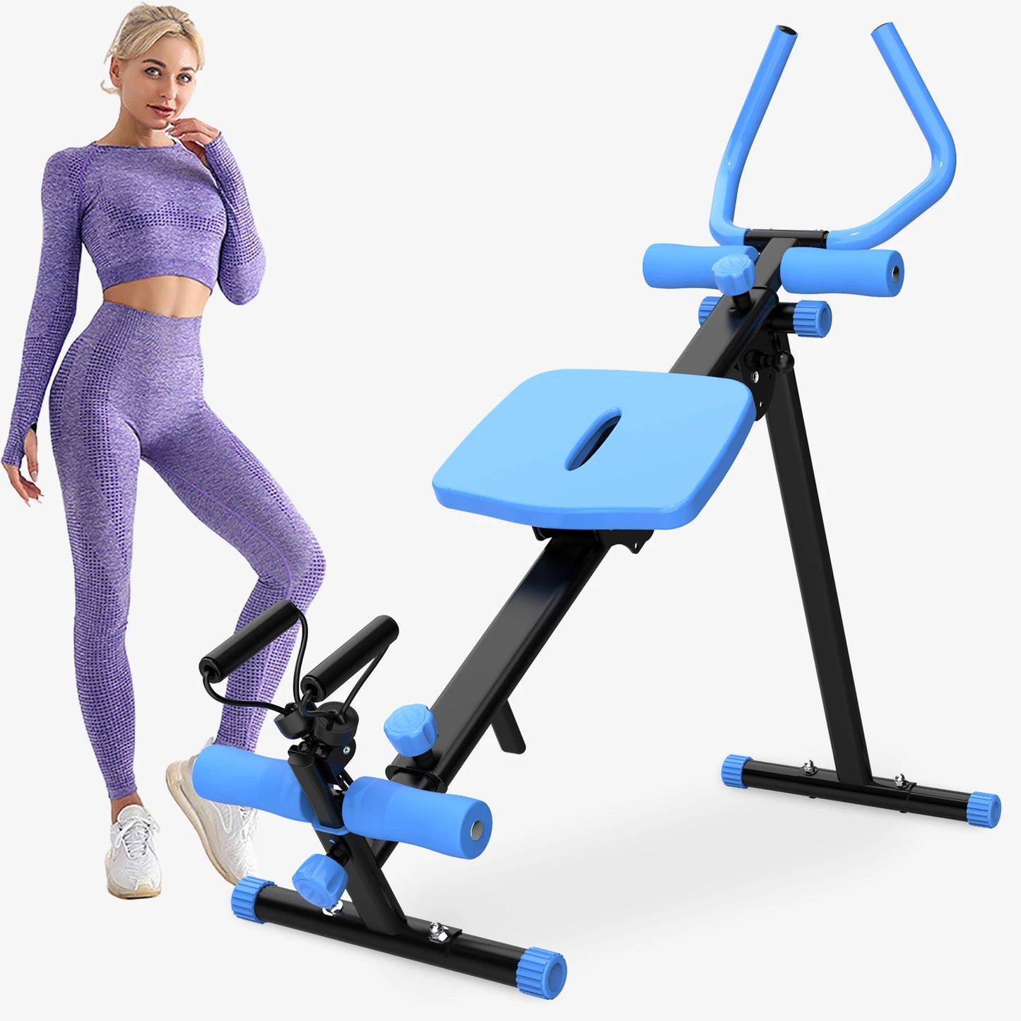 Exerciser 4-In-1 Ab Workout Machine Rowing Leg Press