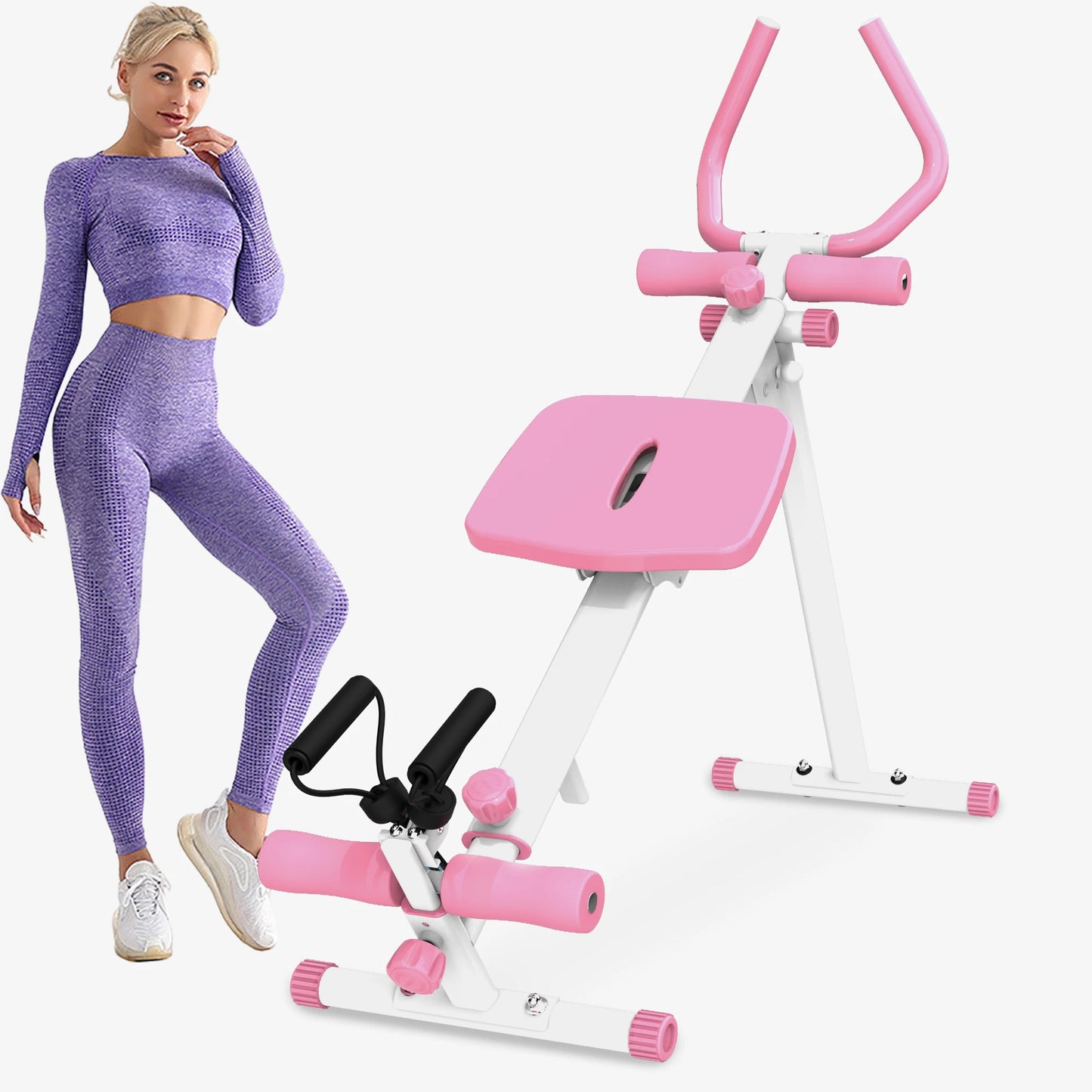 Exerciser 4-In-1 Ab Workout Machine Rowing Leg Press