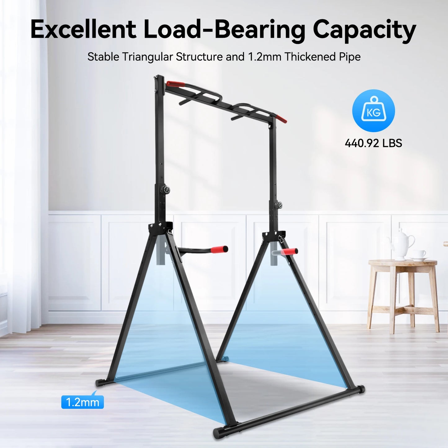 Adjustable Home Pull Up Bar, Triangular Pull Up Station, Pull Up Bar for Home Gym Strength Training Equipment