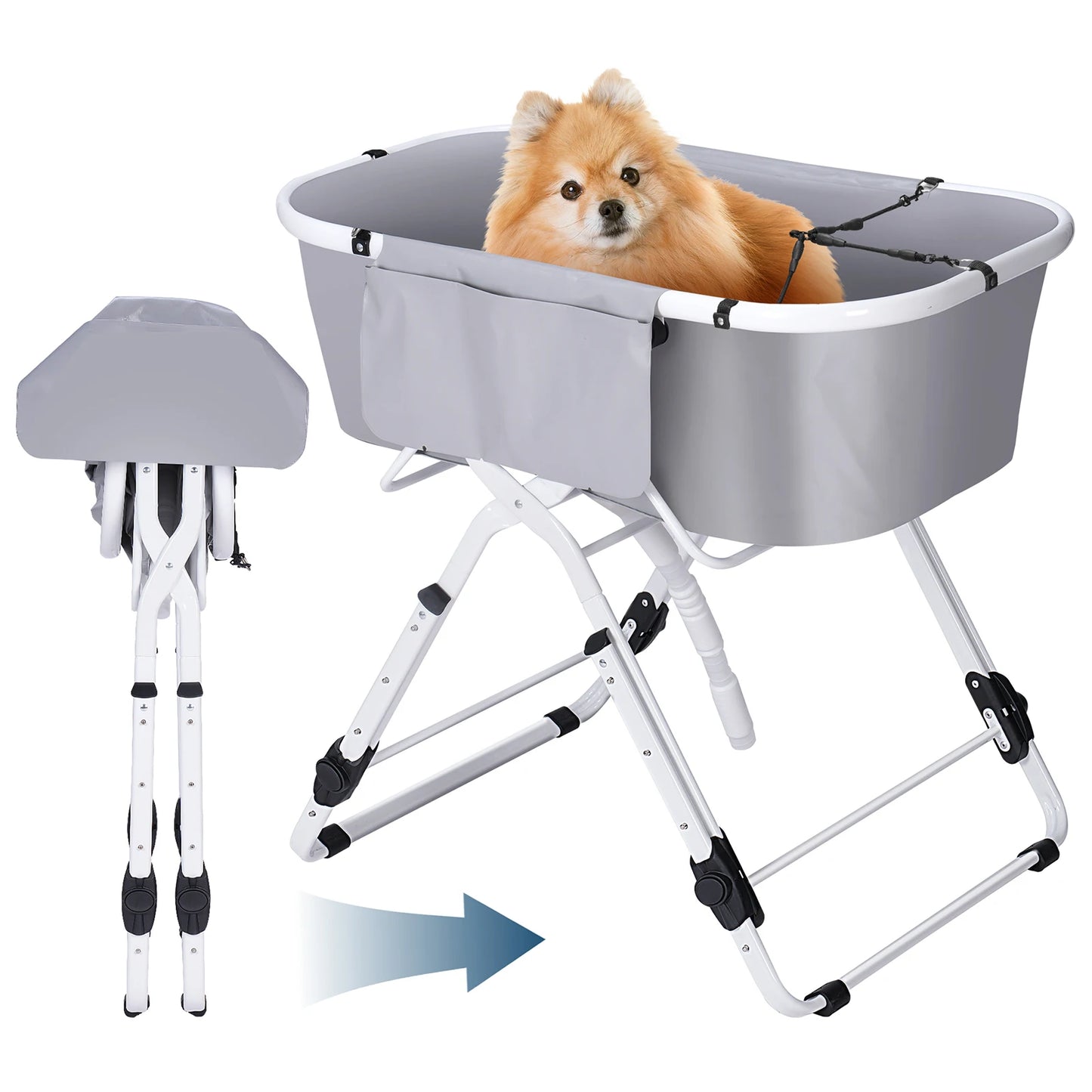 Portable Elevated Pet Bathtub by NoEnName for Dogs