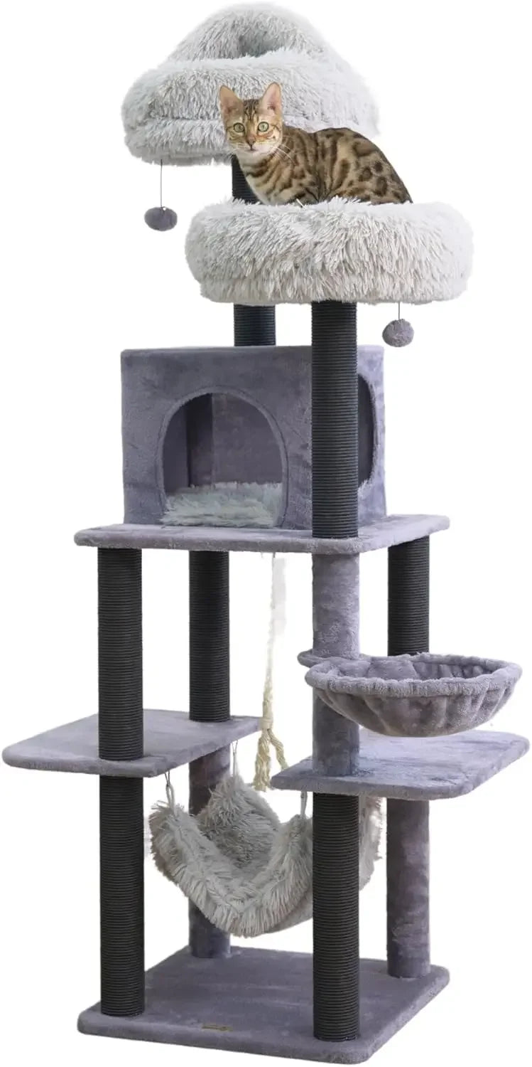 Huanzhuang Babylon Cat Tree with Hammock and Scratching Post