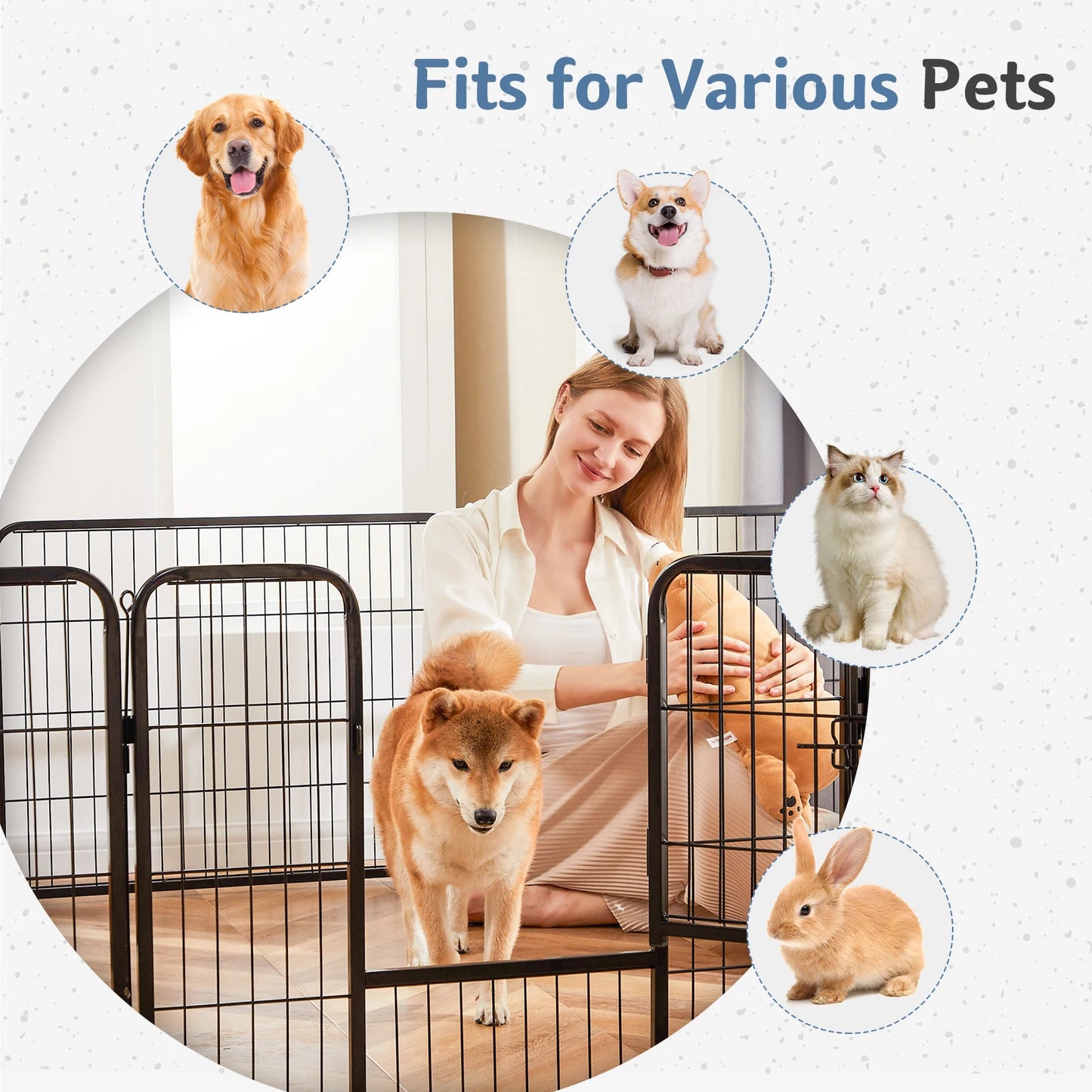 JHK Heavy Duty Dog Playpen Indoor Outdoor Pet Fence