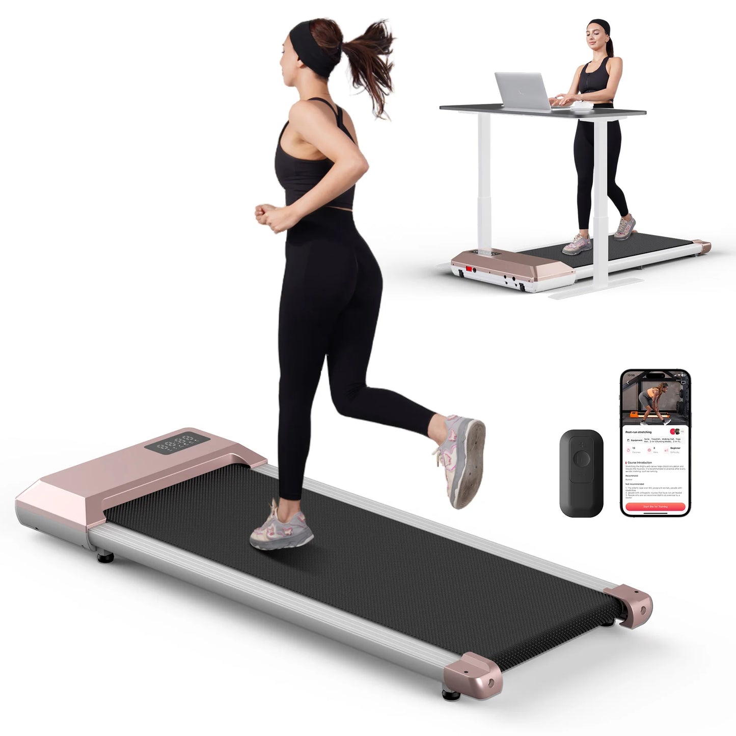 Superun Under Desk Treadmill For Home Office With App