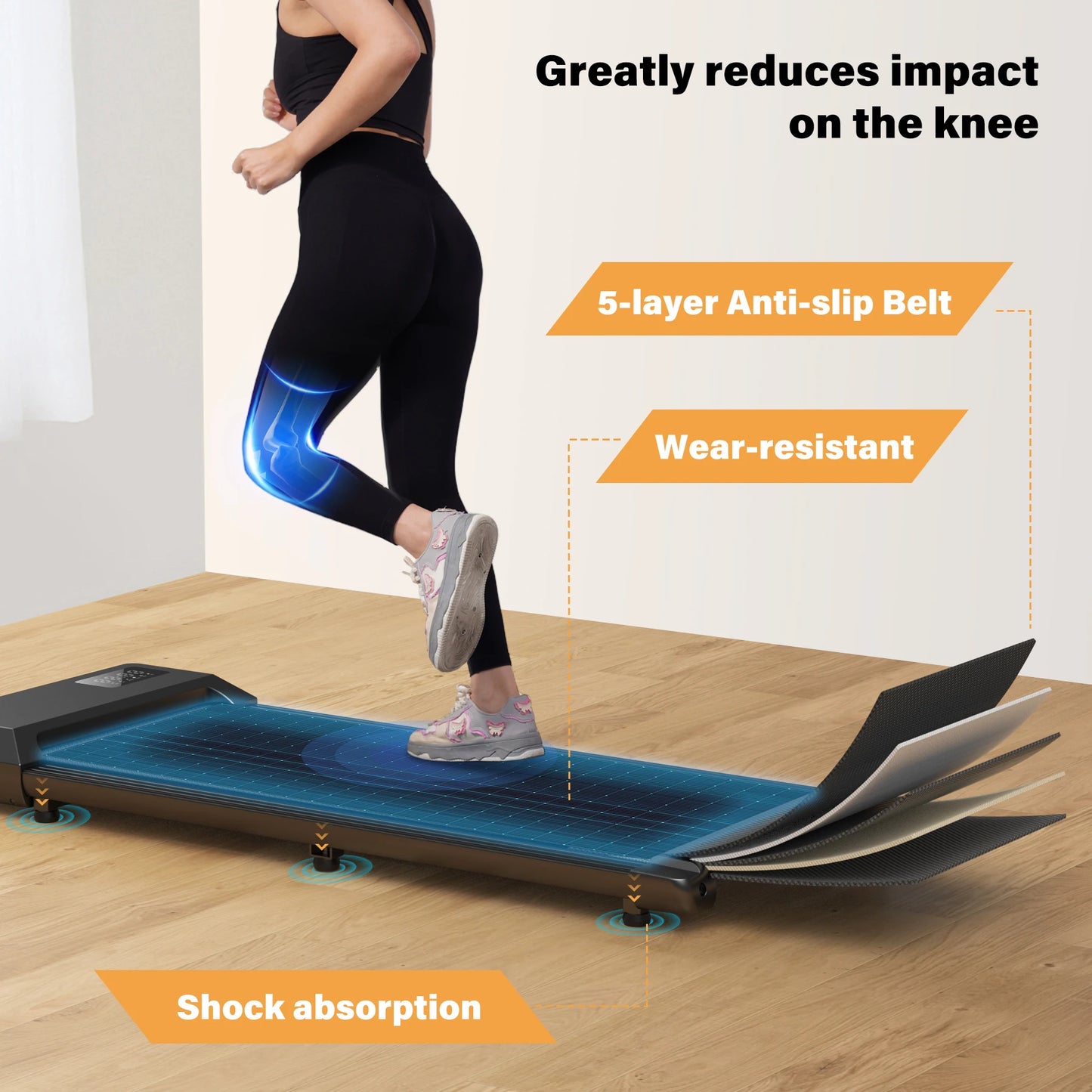 Superun Under Desk Treadmill For Home Office With App