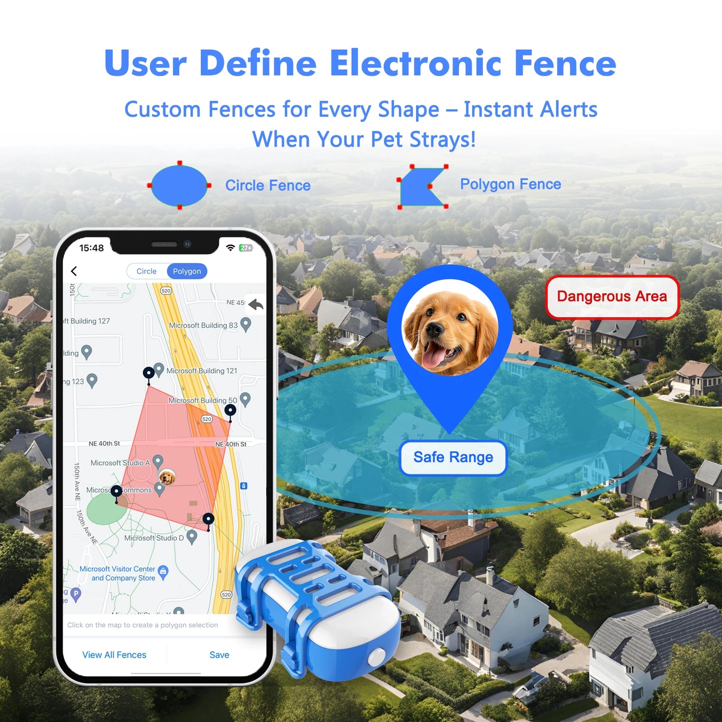 WANWAYTECH 4G GPS Tracker for Dogs and Cats