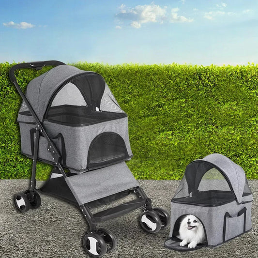 Foldable Pet Dog Stroller by NoEnName for Travel and Jogging