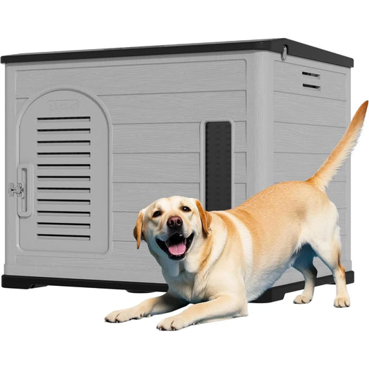 MKDK Large Durable Plastic Dog House for Big Dogs