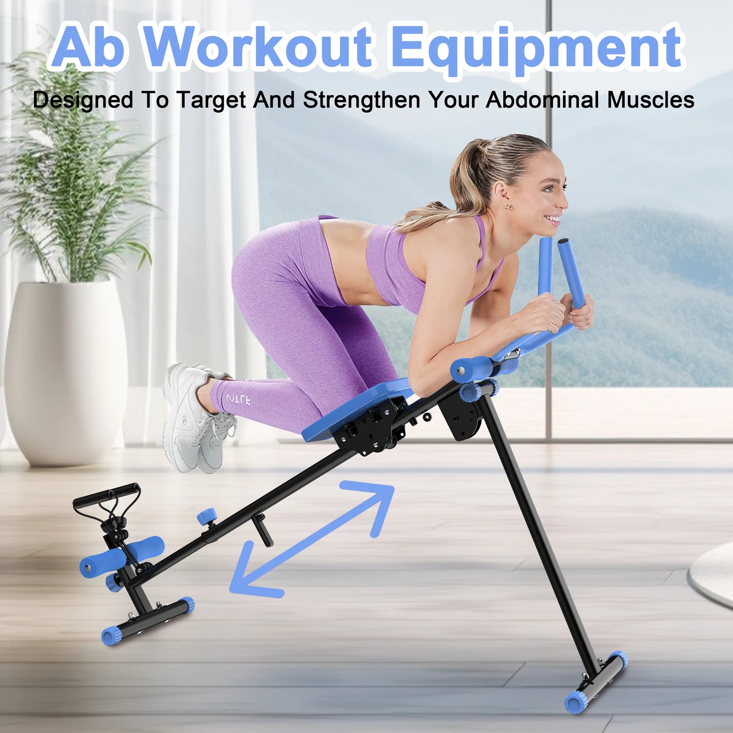 Exerciser 4-In-1 Ab Workout Machine Rowing Leg Press