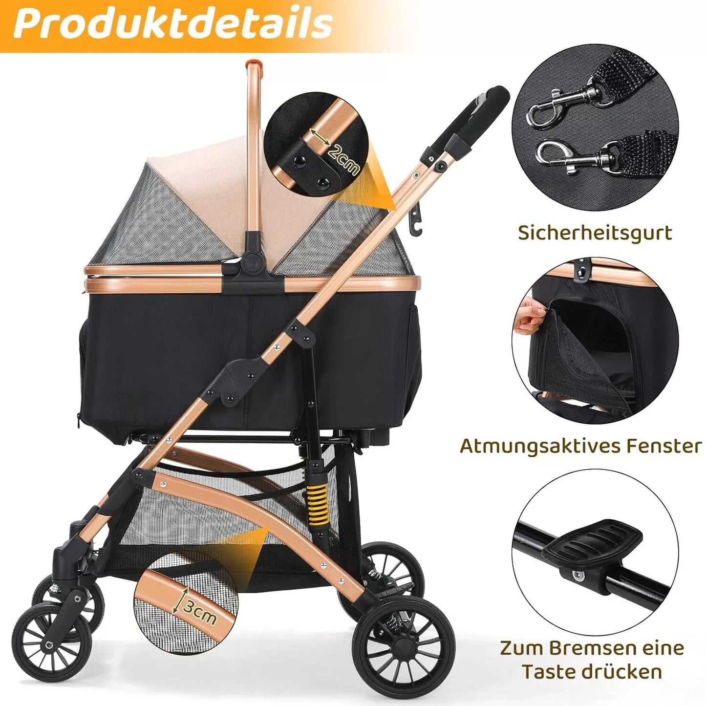 Foldable Dog Stroller by NoEnName for Easy Transport
