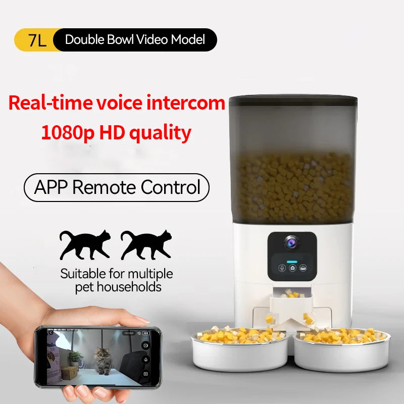 PAPIFEED Smart Automatic Cat Dog Food Feeder 7L Capacity