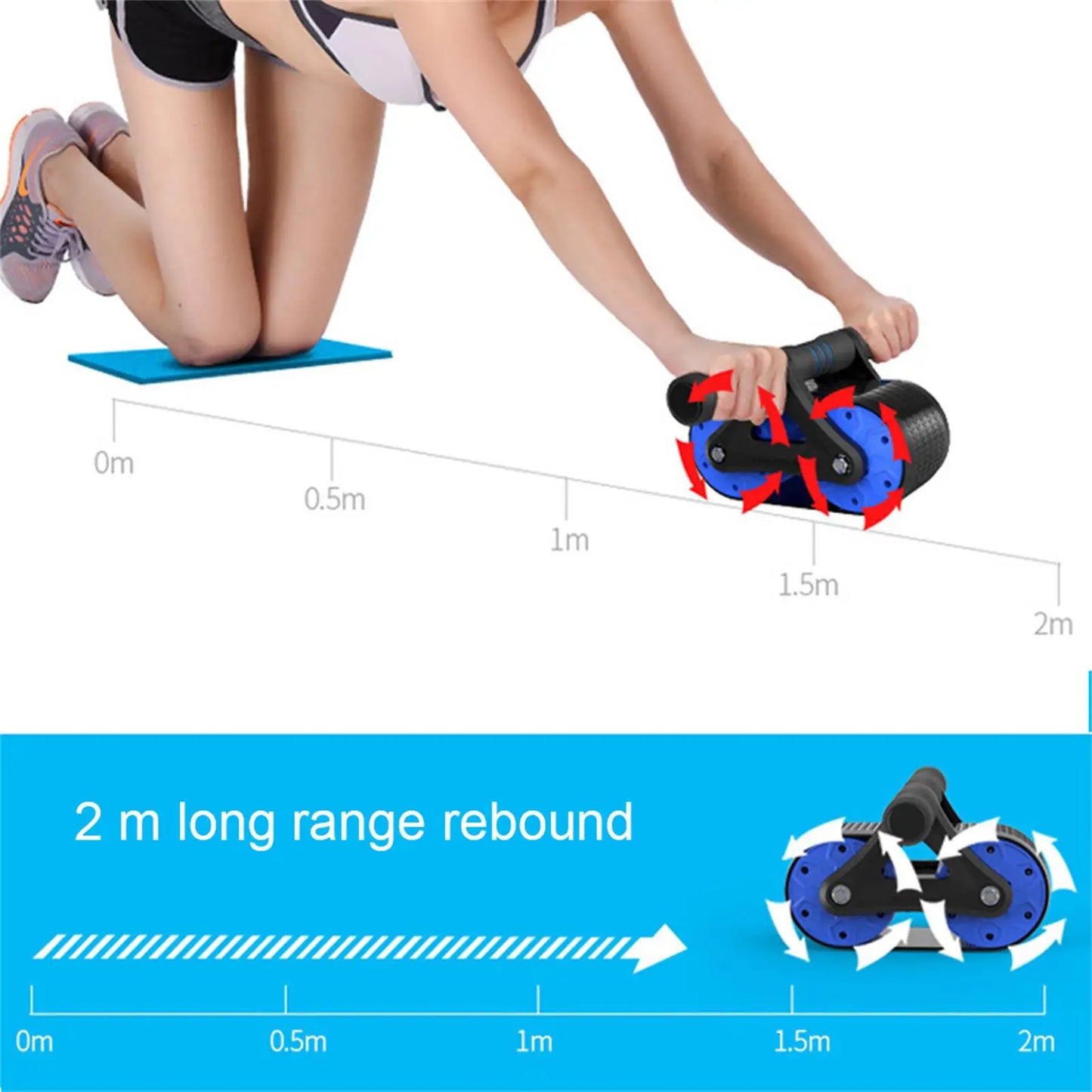 Springback Wheels Roller Abdominal Fitness Exercise Equipment