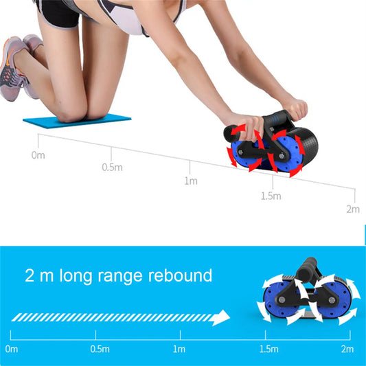 Springback Wheels Roller Abdominal Fitness Exercise Equipment