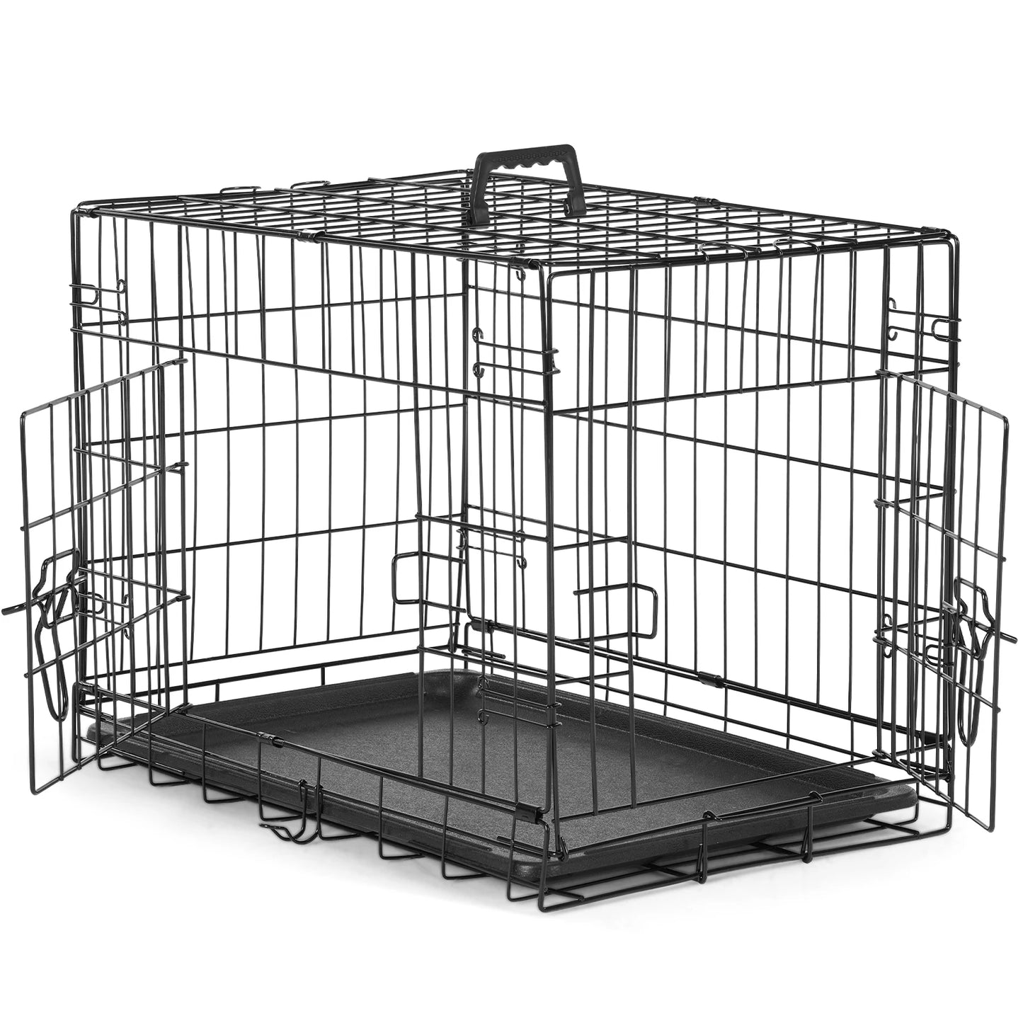 JHK Double Door Folding Metal Wire Dog Cage Kennel