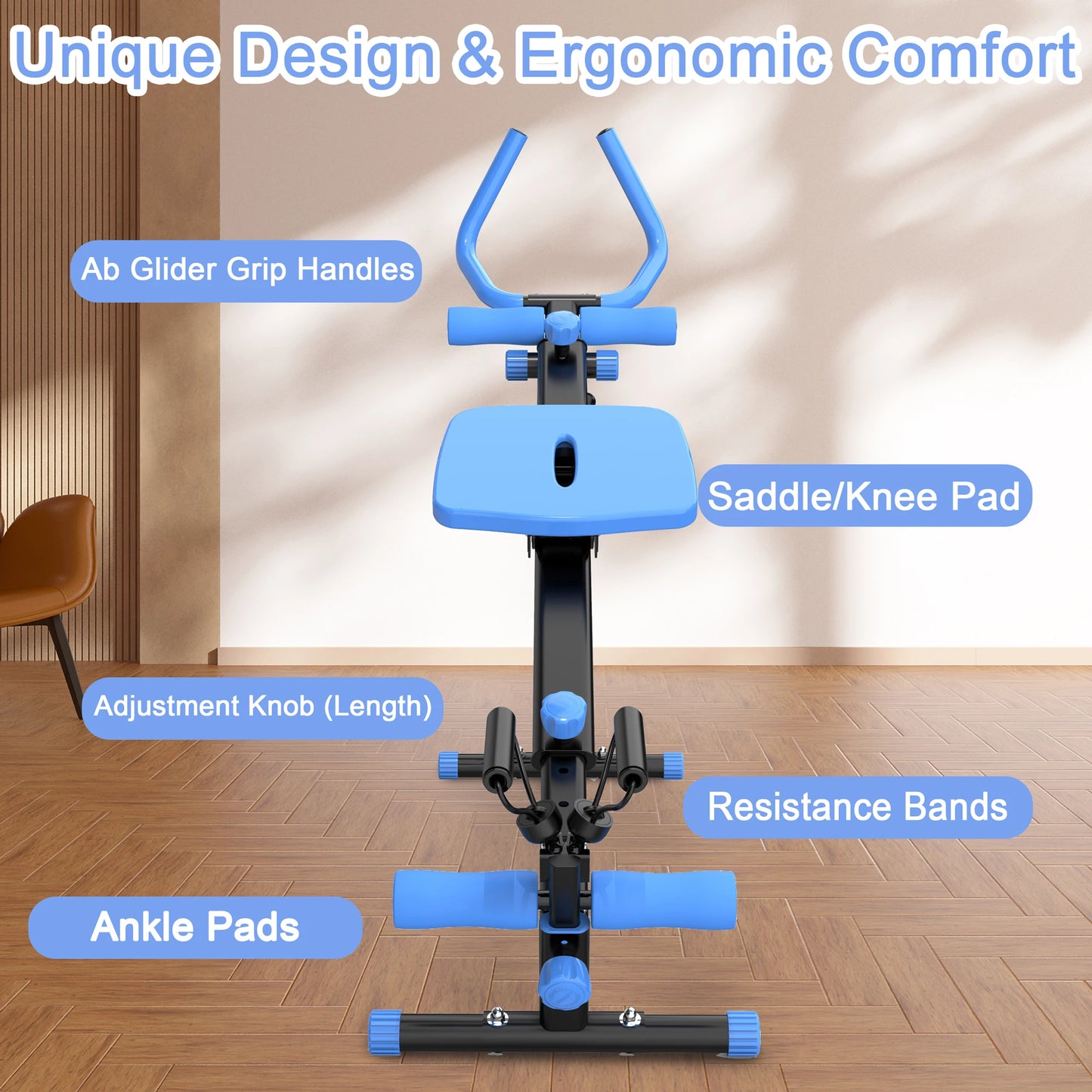 Exerciser 4-In-1 Ab Workout Machine Rowing Leg Press