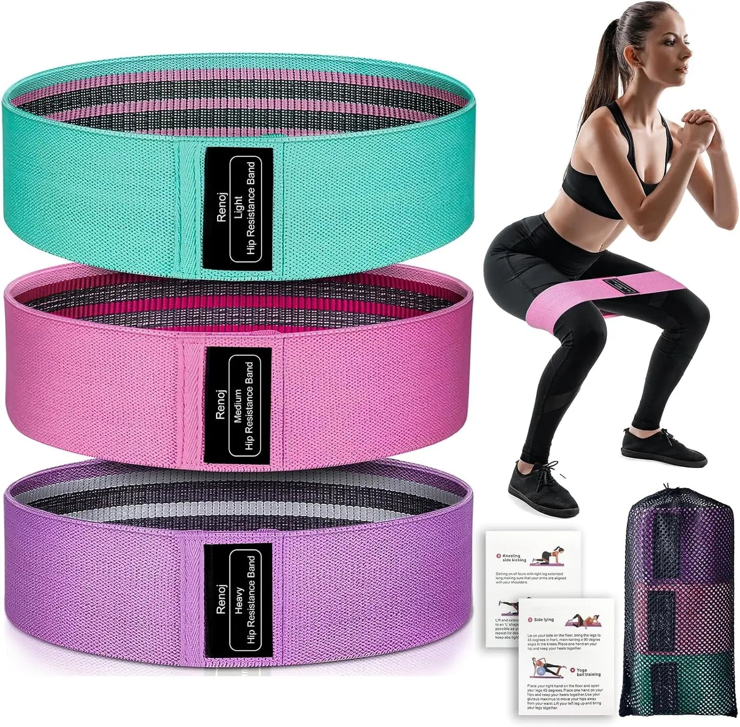 Fabric Resistance Hip Booty Bands for Fitness by NoEnName