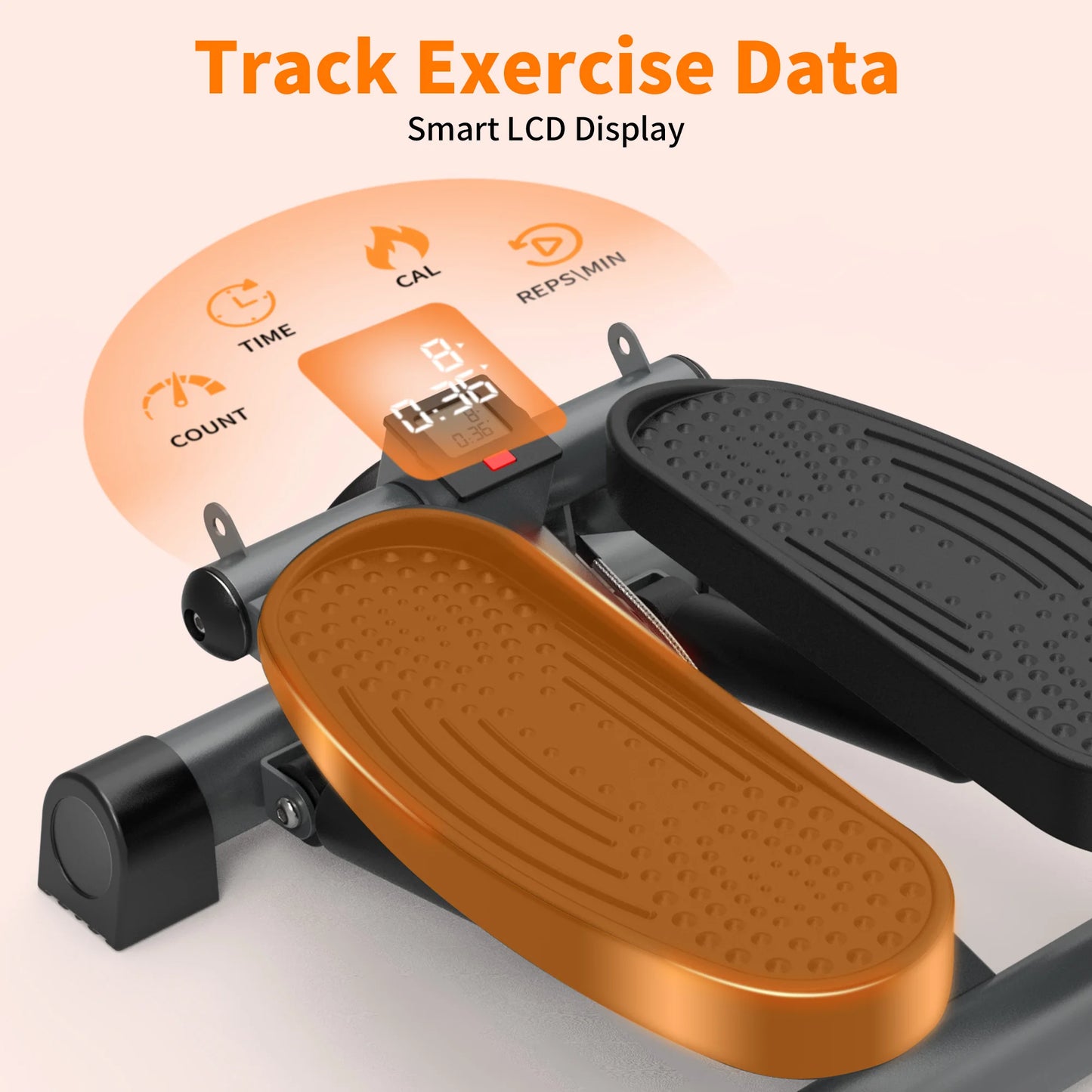 LeikeFitness Mini Stair Stepper with Digital Monitor and Bands