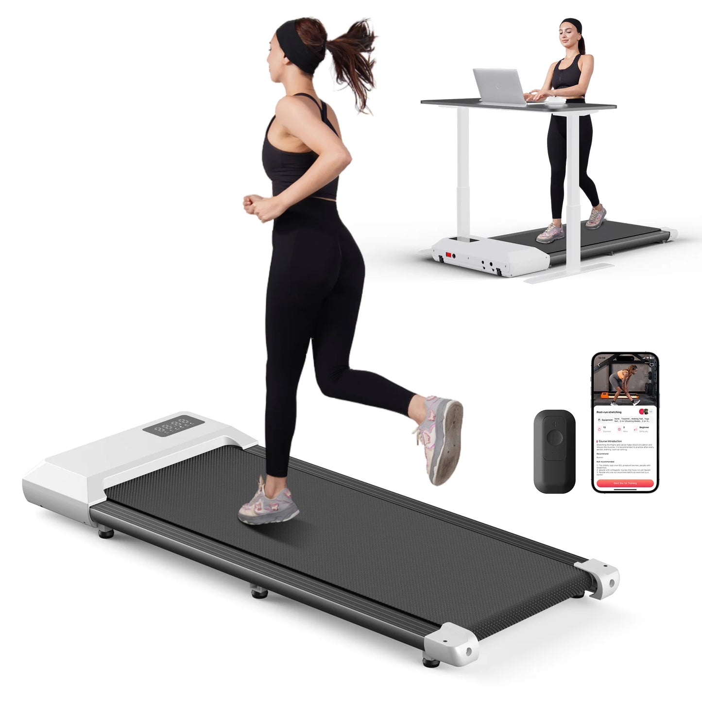 Superun Under Desk Treadmill For Home Office With App