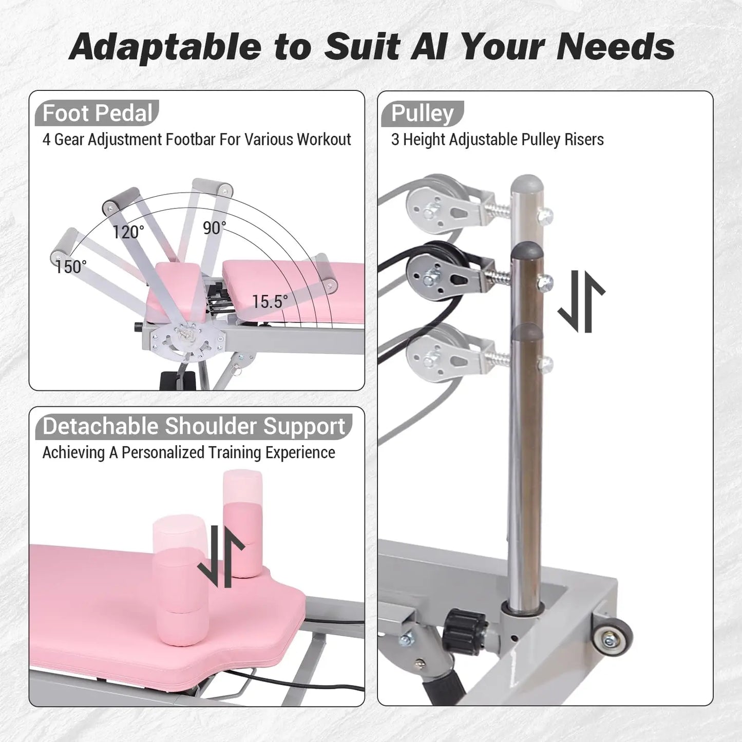 Studyset Pilates Reformer Foldable Home Gym Machine