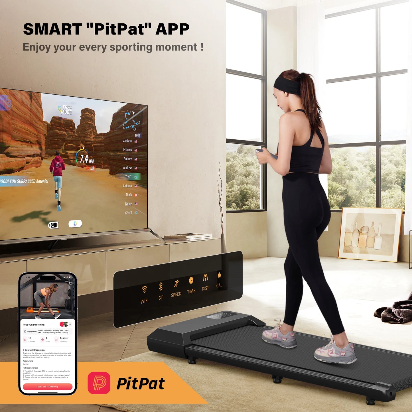 Superun Under Desk Treadmill For Home Office With App