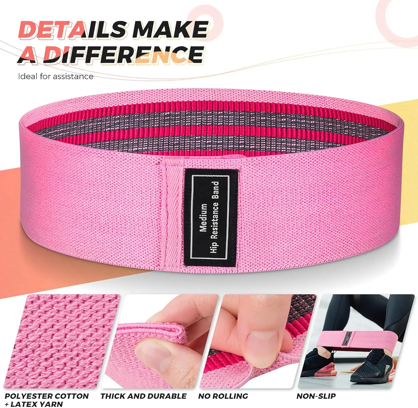 Fabric Resistance Hip Booty Bands for Fitness by NoEnName
