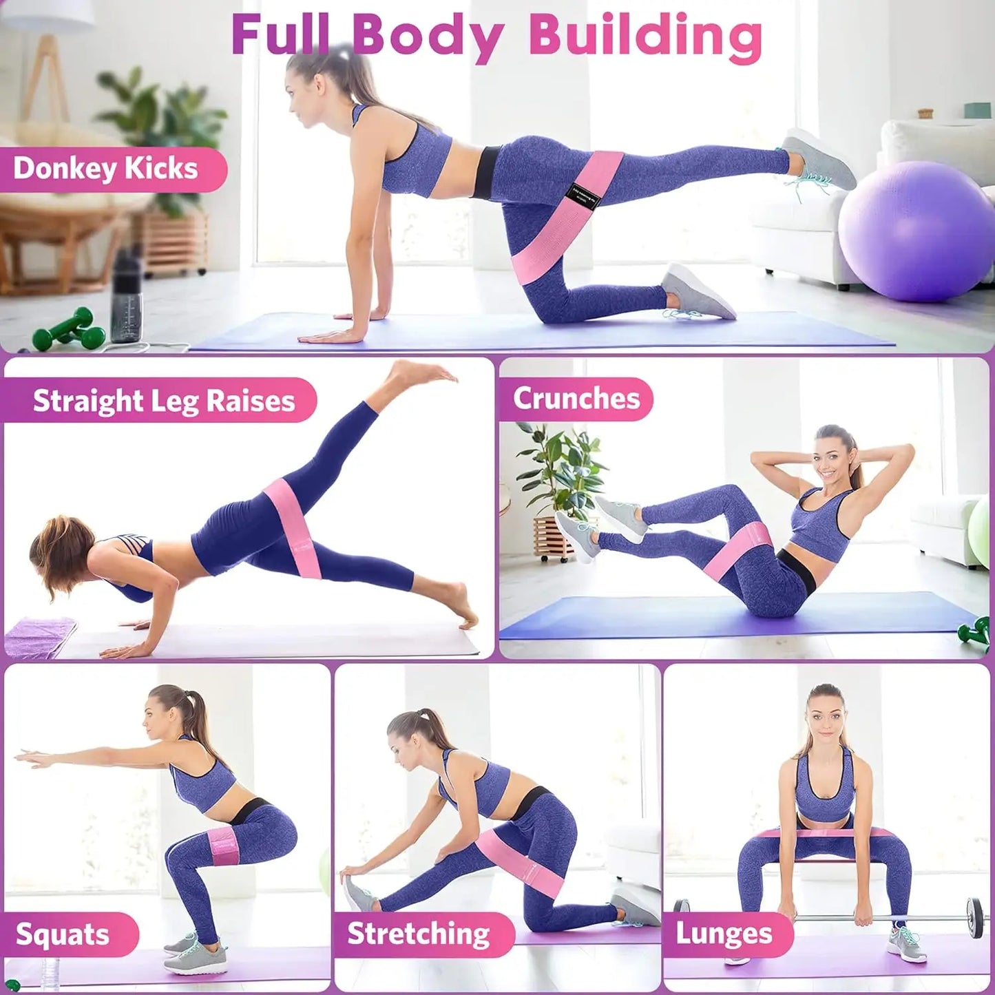 Fabric Resistance Hip Booty Bands for Fitness by NoEnName