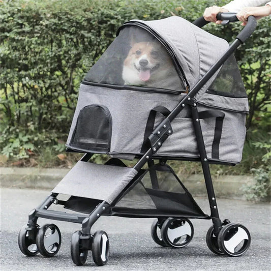 Foldable Pet Dog Stroller by NoEnName for Easy Travel