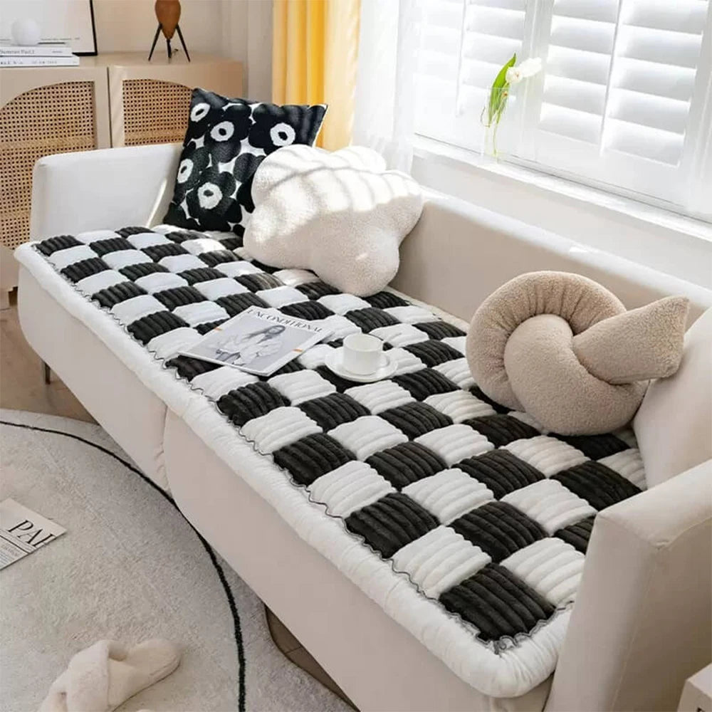 Petravel Large Plaid Dog Bed Mat Washable Anti-slip Cover