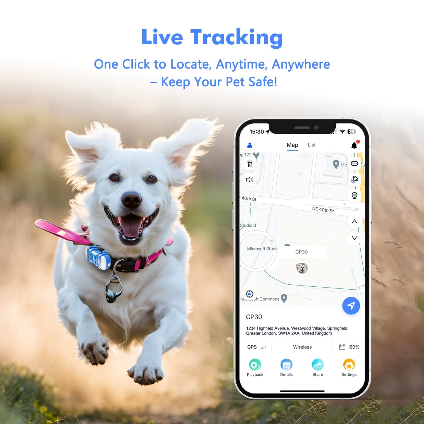 WANWAYTECH 4G GPS Tracker for Dogs and Cats