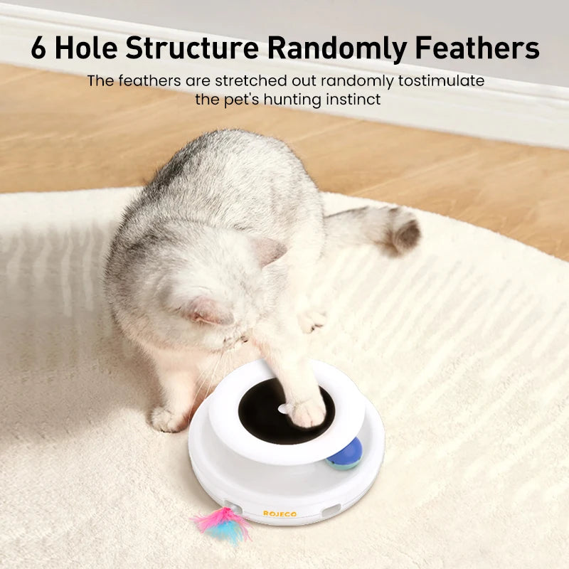 ROJECO 2 in 1 Smart Cat Toy Interactive Fun Ball Set