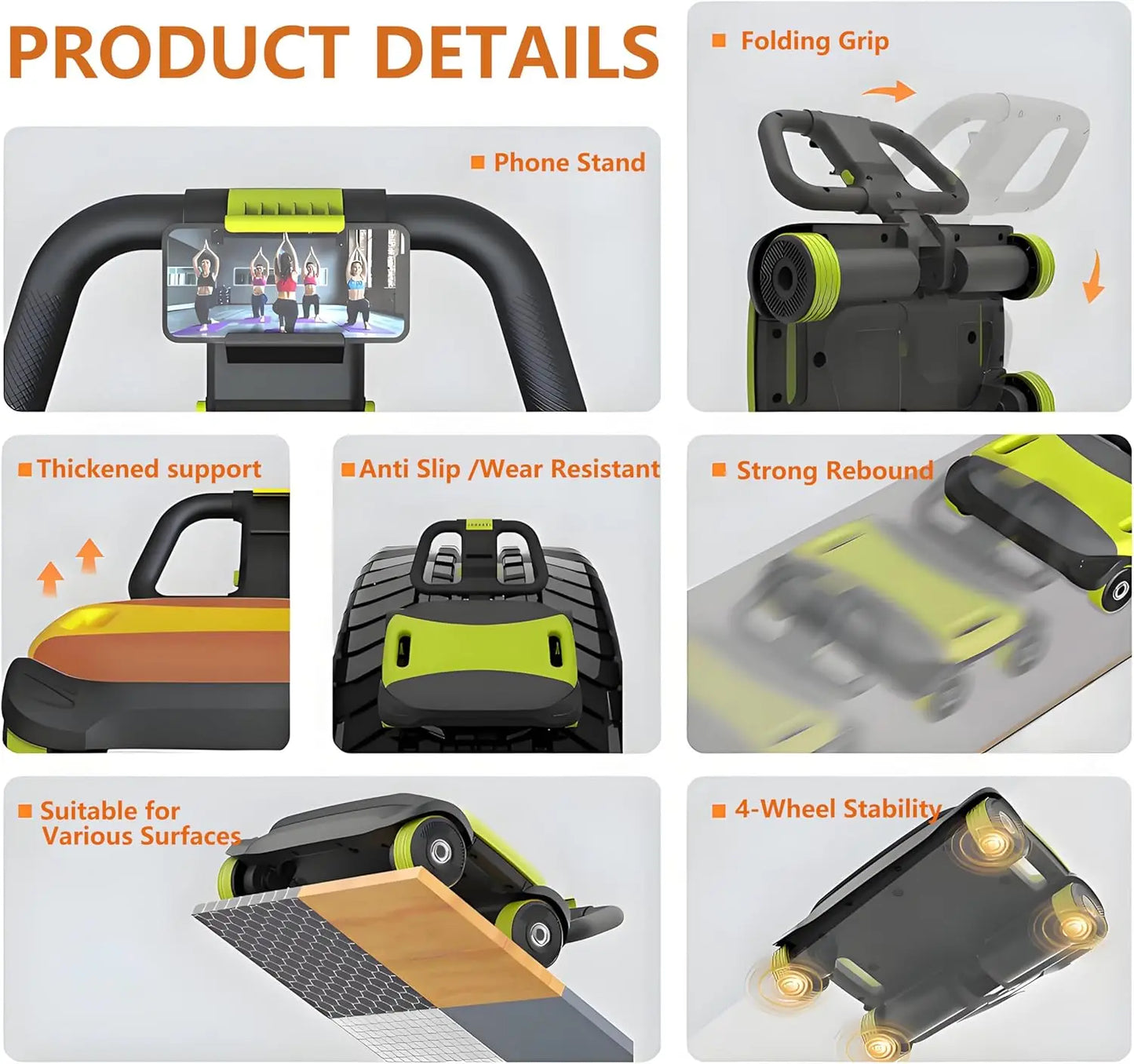 4-Wheel Ab Roller by NoEnName for Core Strength Training